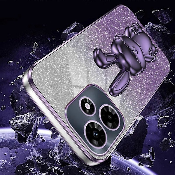 Støtsikker telefonveske for Infinix Hot 30i med glitterpulver, PC+TPU deksel med kickstand Multicolor Style B