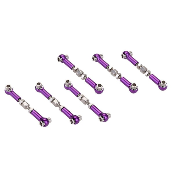 Justerbar Servo Koblingsstang Styrestang for 1/12 1/10 RC Bil Lilla (C)