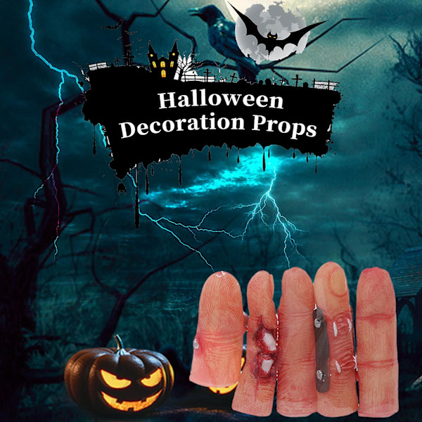 5 stk. Halloween Falske Fingre Sæt Spooky Scary Witches Negle til Cosplay Party Prank Legetøj til Halloween Party Festivaler Scary Props[C] Type 3