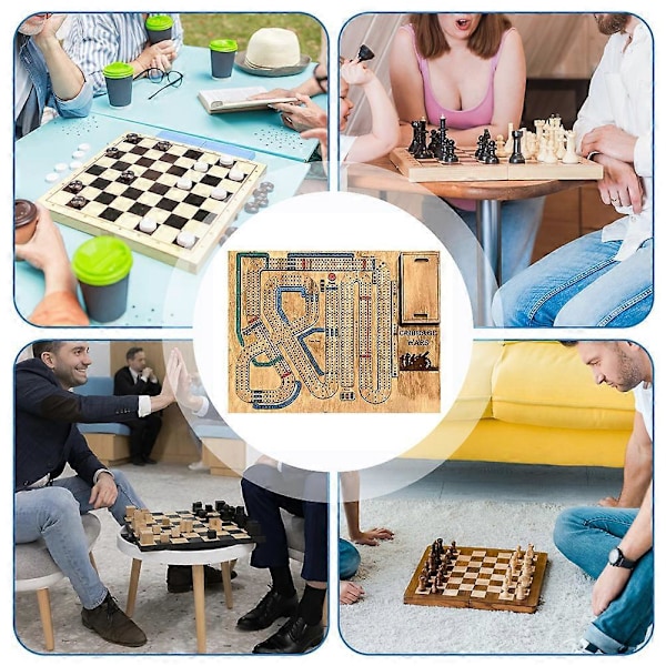 Cribbage Wars Brädspel - Klassiskt kortspel med roliga vändningar, förvaring för kort & pinnar, interaktivt förälder-barn brädspel