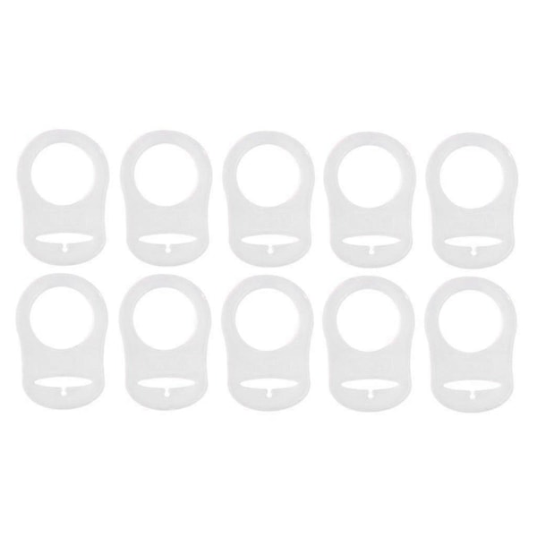 10 stk. Knapp Silikonring Smokkeholder Mannekeng Adapter Transparent (C)