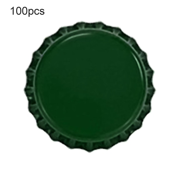100 stk Flaskekorker Robust Konstruksjon Anti-deformert Tinnplate Mini Øl Drikke Korker For Hjem[C] Green