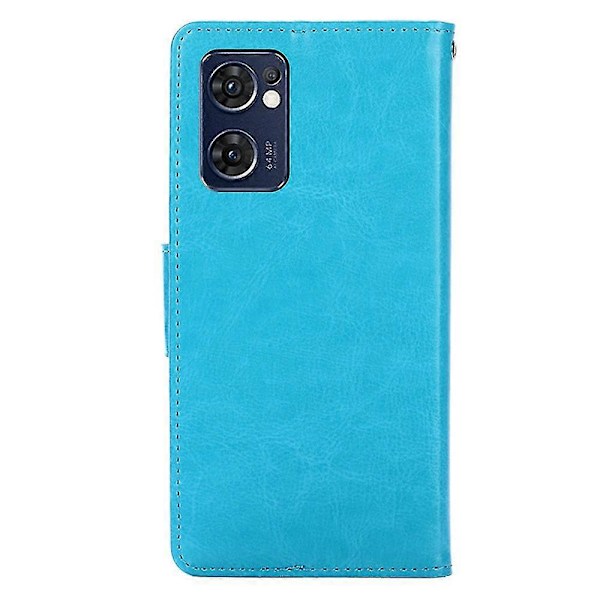 Magnetiskt stängande plånboksfodral i PU-läder för Oppo Find X5 Lite Smartphone Baby Blue