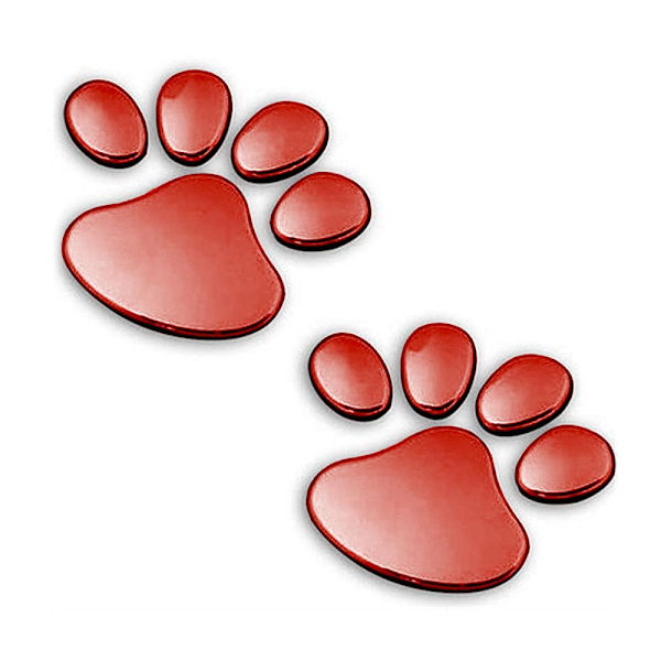 Bildeklistremerker med poter - 3D hund - Flere farger