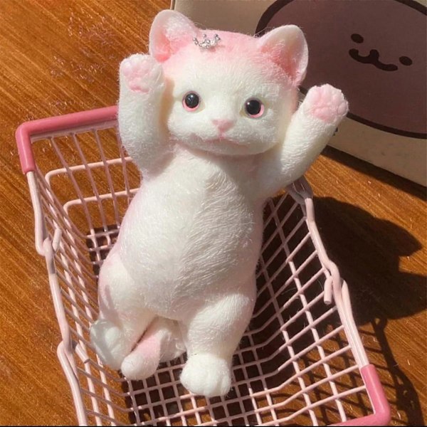 Knubbig Katt Squishie Leksaker, Söta Mjuka Katt Squishie Stressbollar Leksaker Fidget Leksaker Nya (C)
