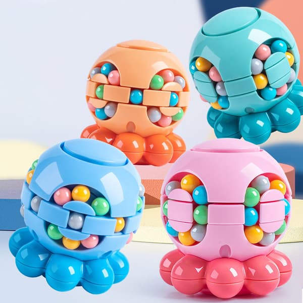 Octopus Magic Bean Puzzle Cube – Stressreducerande Fidget Leksak för Barn, 3D Pedagogisk Sensorisk Leksak A