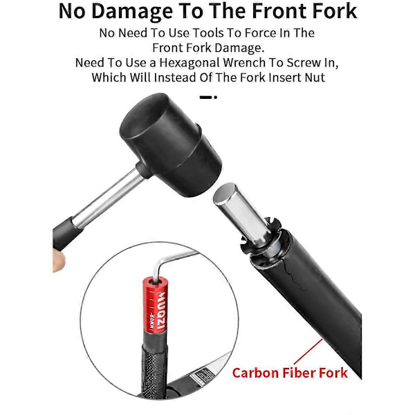 Förlängare för gaffelstam Cykelstyre Stamförlängare Aluminiumlegering Kolfiber Gaffelstyrrör Dold Adapter (C) Red