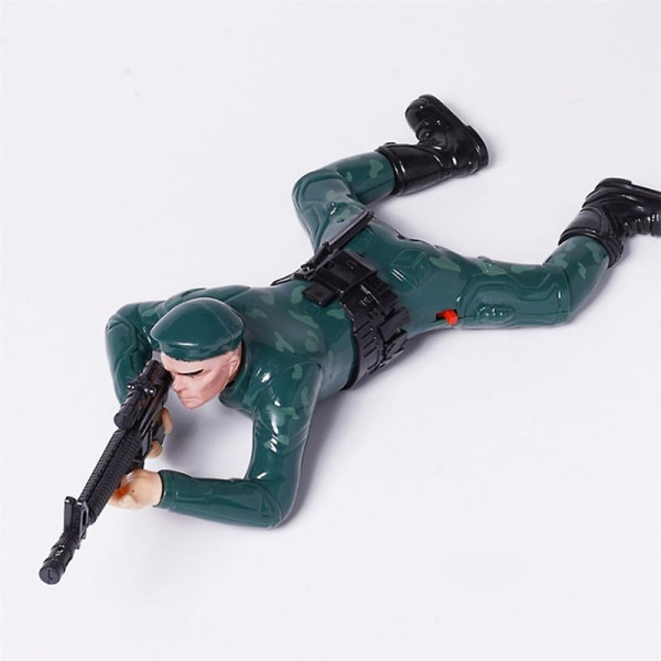 Elektrisk leksak krypande soldat samling modell leksak med lätt musik present till barn Green