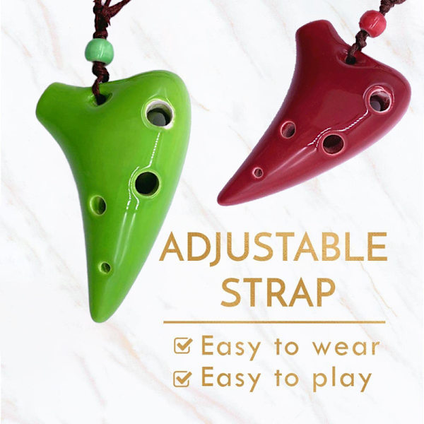 Mini Ocarina för Nybörjare, 2 Stycken med Snöre