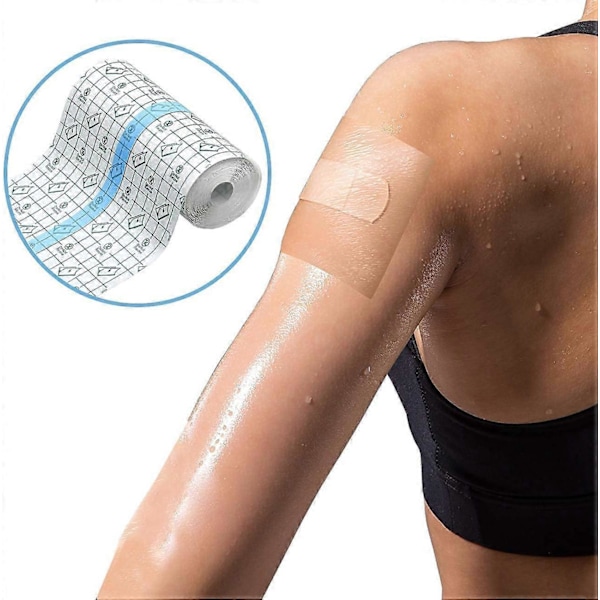 Tatuering Eftervård Vattentätt Självhäftande Förband 2 m x 15 cm, Hudläkande Skyddande Förband Transparent Stretch Sårförband Skyddsfilm (C)