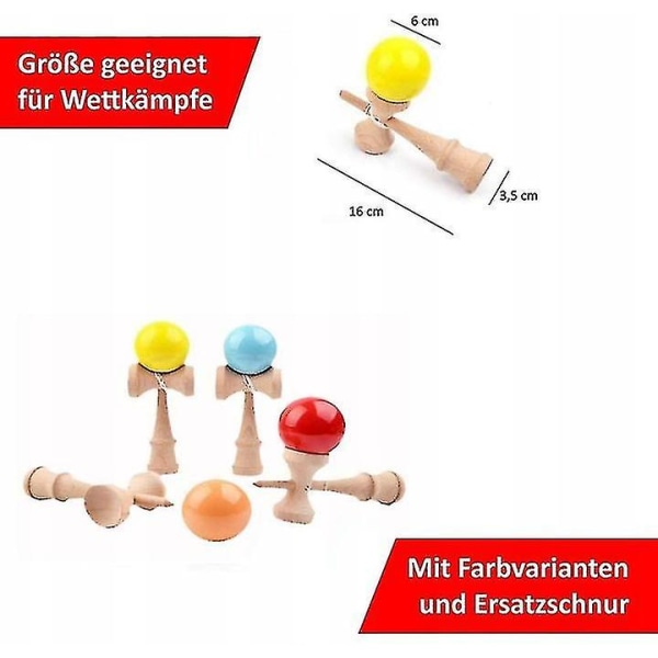 Stor japansk skicklighetsboll Kendama Sword Ball träleksak (röd==