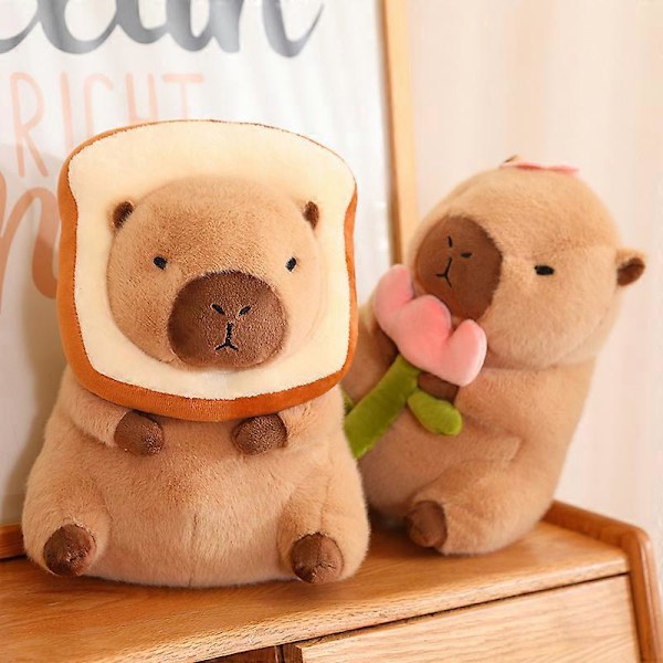 Capybara Serie Plyslegetøj Sjovt Cosplay Jordbær Skildpadde Poop Hamburger Bolle Lotus TV Serie 1988 Frugt Mad Dekoration Fyldt Dyr