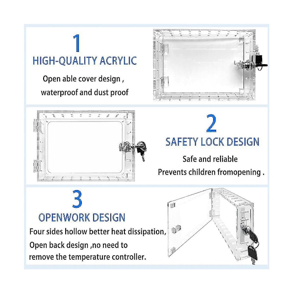 Universal Termostat Låseboks Med Nøkkel, Klar Termostatbeskytter For Termostat På Vegg. 5 Tommer Hx4.72