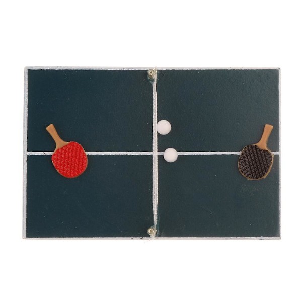 2x Miniatyyri Pöytätennis  Pingispelisetti 1:12 Mittakaavassa Leikki