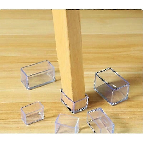 16-pack rektangulära silikongolvskydd för stolsben - 20 x 30 mm H (C)