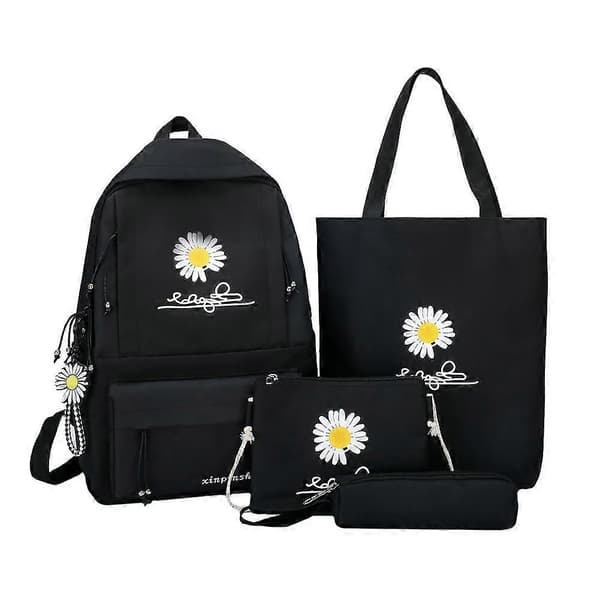 Dame 4-delt sæt Daisy Canvas Rygsække Studenter Skoletasker 30L