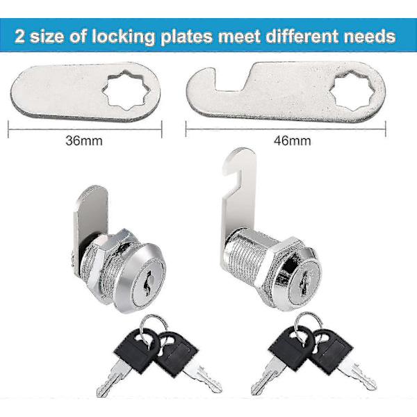 16mm Sikkerhets Postkasselås, 16mm Postkasselås, Skuffelås med Kam, Verktøykasse Med Nøkler (1, 16mm) (HYYC)