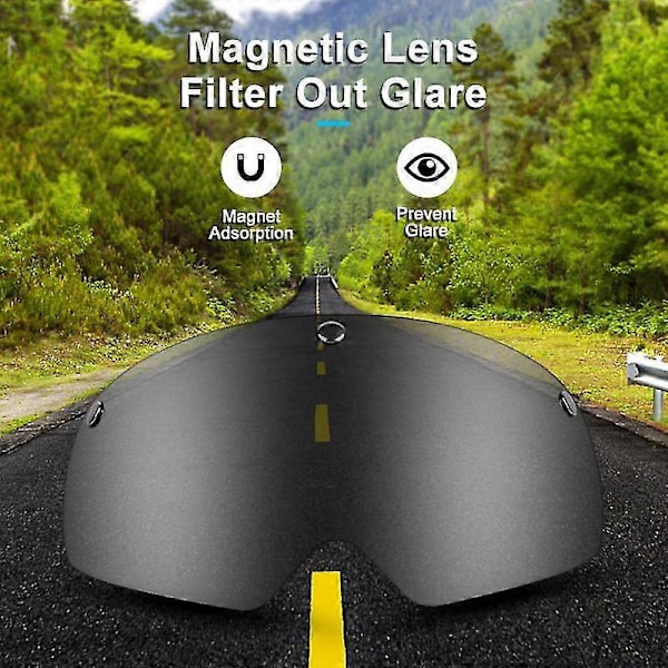 Elsparkcykelhjälm med Visir Magnetiska Glasögon 58-61cm Män Kvinnor Väg (C)