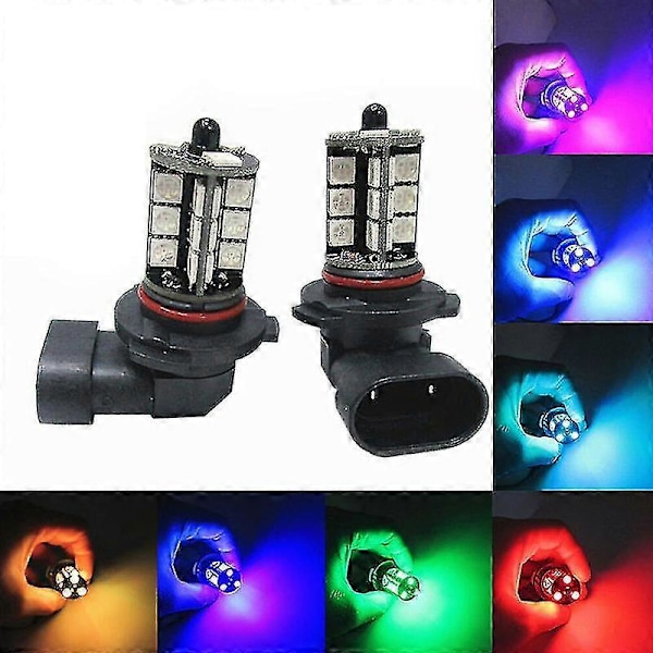 RGB Bilstrålkastarlampa - 2x H11 H8 H9 5050 Led 27smd - Fjärrkontroll (HYYC)