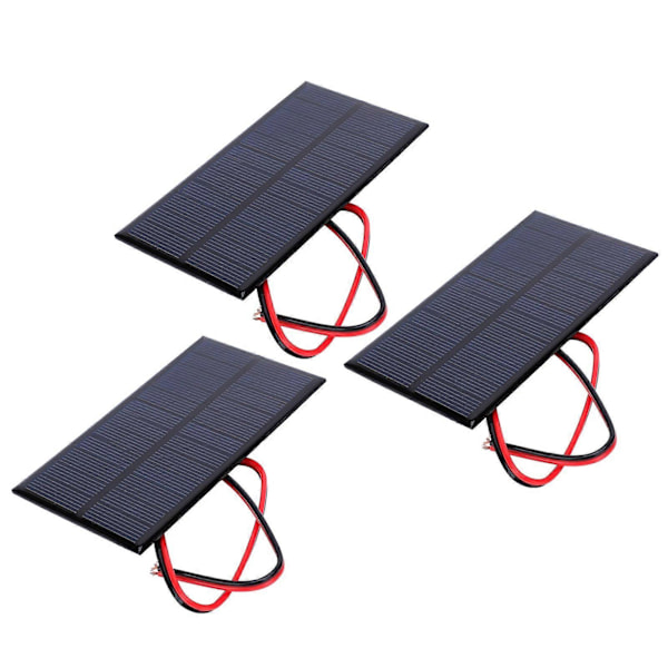 3st DC 6V 1W Solpanel Cell Power Module Polykristallin Kisel Solpanel med 30cm Kabel (C)