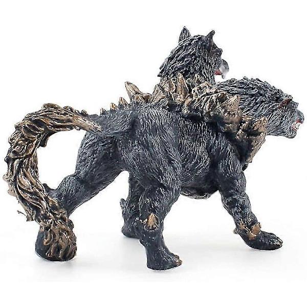 Eldrador Creatures Tvåhövdad Helhund Leksaker Actionfigurer Mytiska Varelser Leksak för Barn 7-12 År