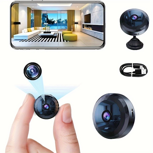 Mini WiFi Security Camera Plus - Hidden Cameras with Advanced Night Vision, Real-Time Motion Detection, Long-Lasting Rechargeable Battery, Easy Mounti