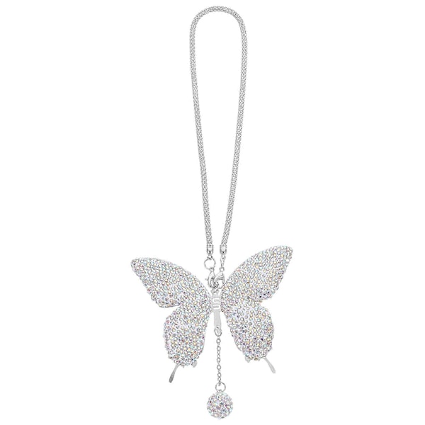 Bil Hängande Ornament Strass Fjäril Bil Ornament Backspegel Tillbehör (C) B