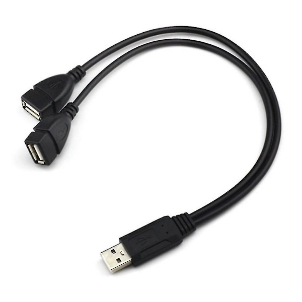 1 Hann til 2 Hunn Strømkabel USB Splitter USB 2.0 Y Splitter Laderkabel