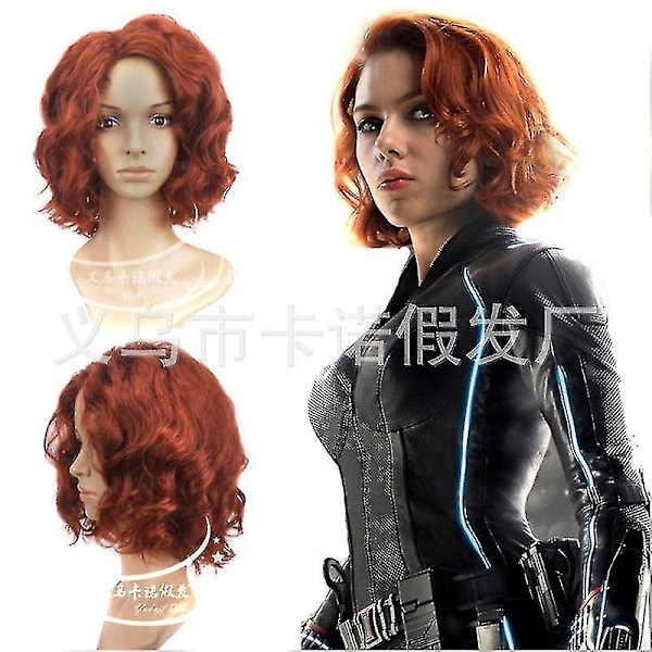 Wig Cos Anime Black Widow Wig Synthetic Brown Curly Hair