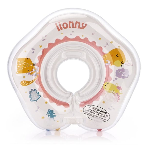 Uppblåsbar spädbarnshals Float Swim Neck Ring Tube 0-8 månader Baby Simcirkel Simbassängtillbehör Pink