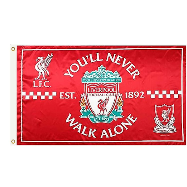 Liverpool-flaggor 3x5FT/90x150cm, Levande Färger och UV-Resistent, Polyester med Tunnel och Dubbel Söm