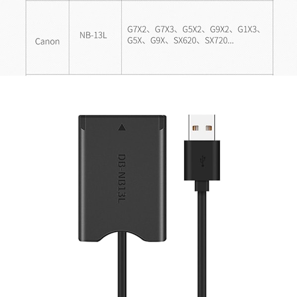 Powerbank Laddare, Nb13l Dc-Kopplare För Canon Falskt Batteri G7x G5x G9x Sx720