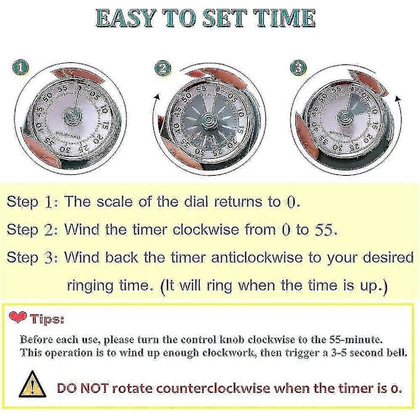 Visuel Timer, Analog Nedtællingstimer Læsetimer Stille Tælling Tidshåndtering