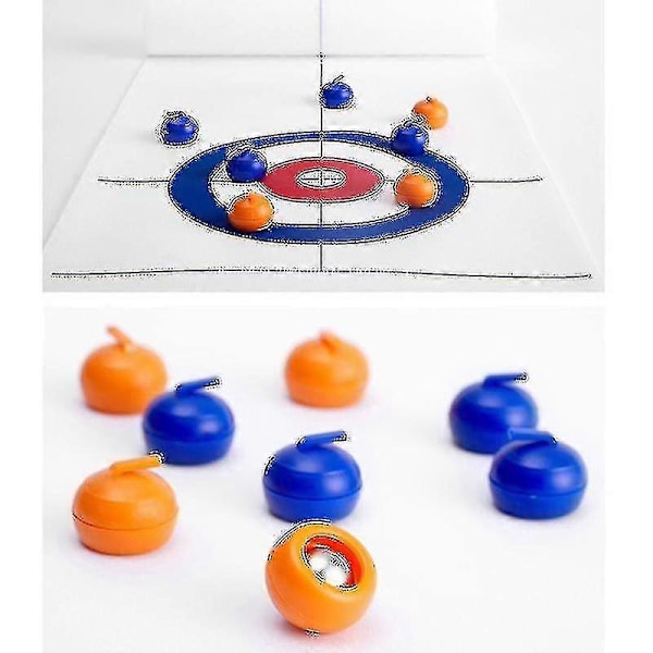 Bords Curling Spel Med 8 Puckar Stenar För Barn Och Vuxna Familjespel Curling Brädspel Gåva (C)