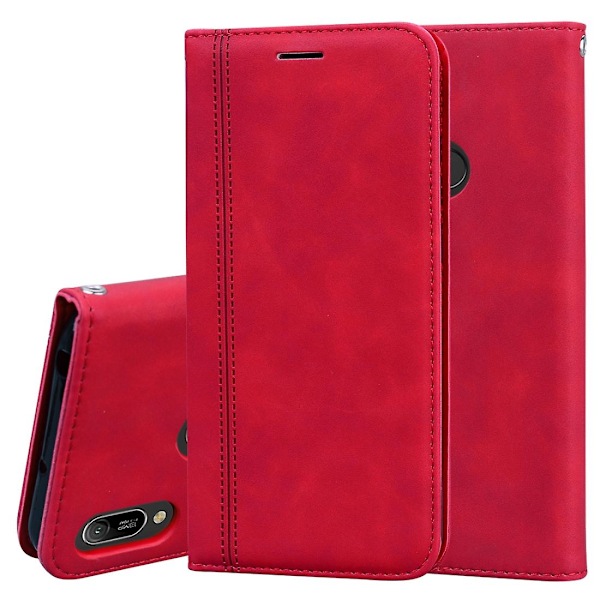 For Huawei Honor 8A / Y6 (2019) Forretningsmagnetisk etui Red