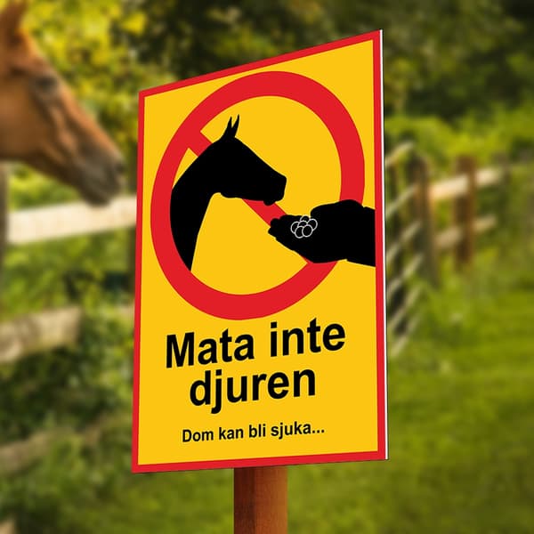 Advarselsskilt Dyr Ikke Fôring 100cm x 60cm