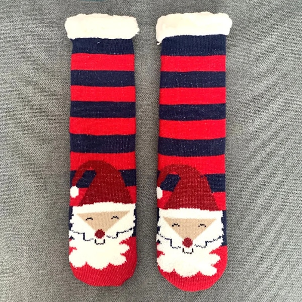 Vinter Varma Sockor Dam Penguin Plysch Mjuka Kvinnliga Icke-Grepp Golvtofflor Korta Sockor Fuzzy Fluffy Hjort Älg Björ Julgåva Hatt Gamla Ma Hat old man One Size