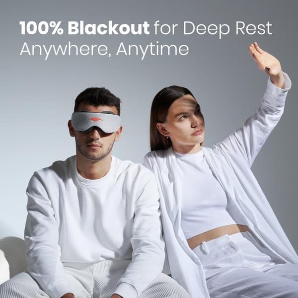 QD\" Manta Sleep Maske - Blackout Maske - Nul Intraokulært Tryk - Justerbar Øjenmaske (C)