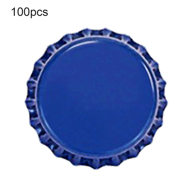 100 st Flaskkorkar Robust Konstruktion Anti-deformering Tennplåt Mini Öl Drycker Korkar För Hem[C] Dark Blue
