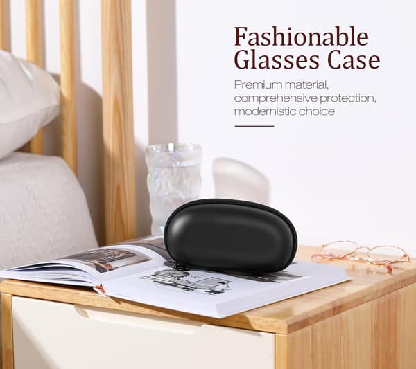 Skyddande solglasögonfodral med karbinhake, unisex PU stötsäker