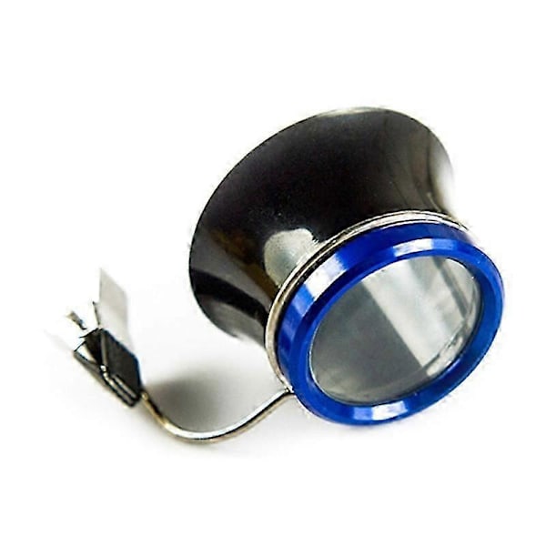 Y9RE 10X Clip-On Glasögonförstorare Metalllegering Smyckeslupp Lins Förstoringsglas Urmakare Inspektionsverktyg Röd/Blå Motorfordonsbelysning (C)