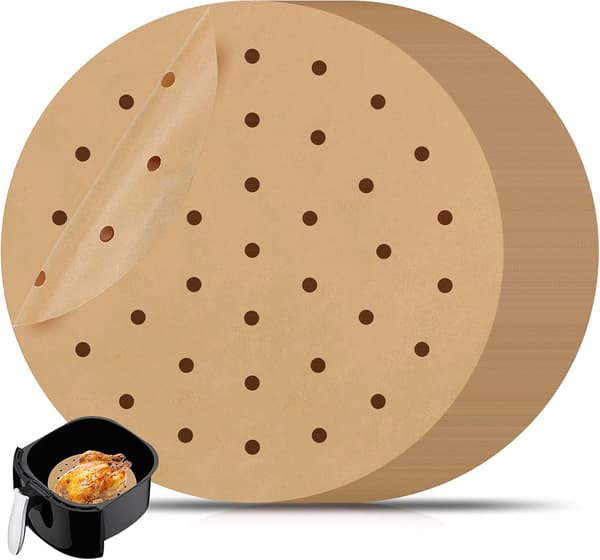 100 ark 20 cm perforeret bagepapir til frituregryde, dampkoger, non-stick bagepapir