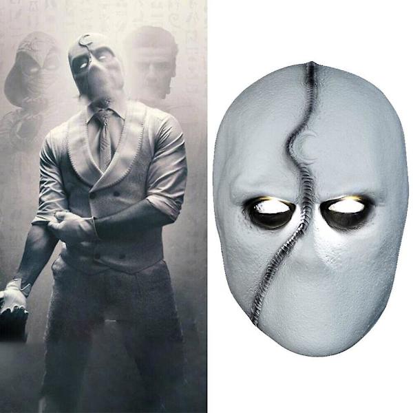 Moon Knight Marc Specto LED-mask Cosplay Latexhjälm Fest Halloween Bar Tillbehör