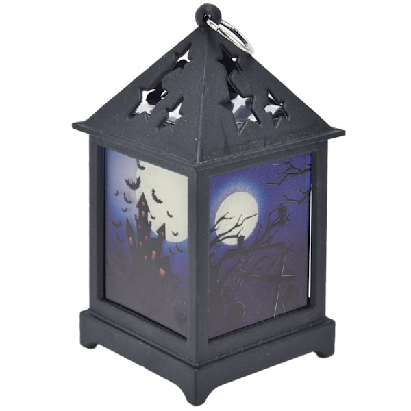 Halloween Lanterne LED Halloween Natlys Bærbar Flammelampe til Festival Dekoration Slot[C]