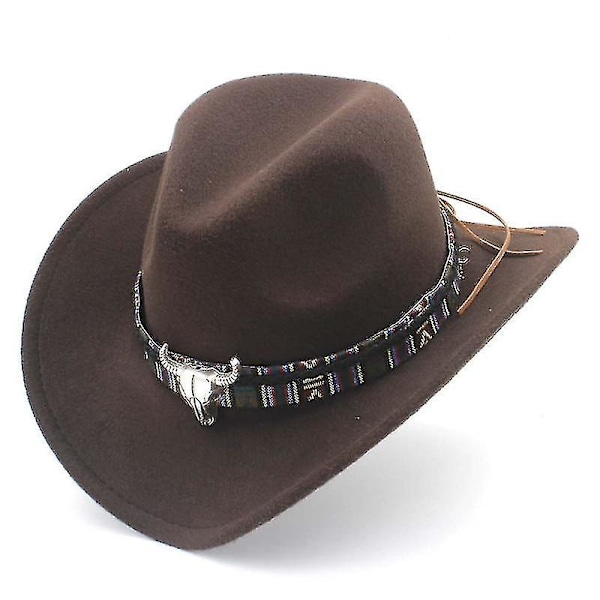 Hattar Unisex Western Cowboyhatt Med Tofs Rosröd (C)