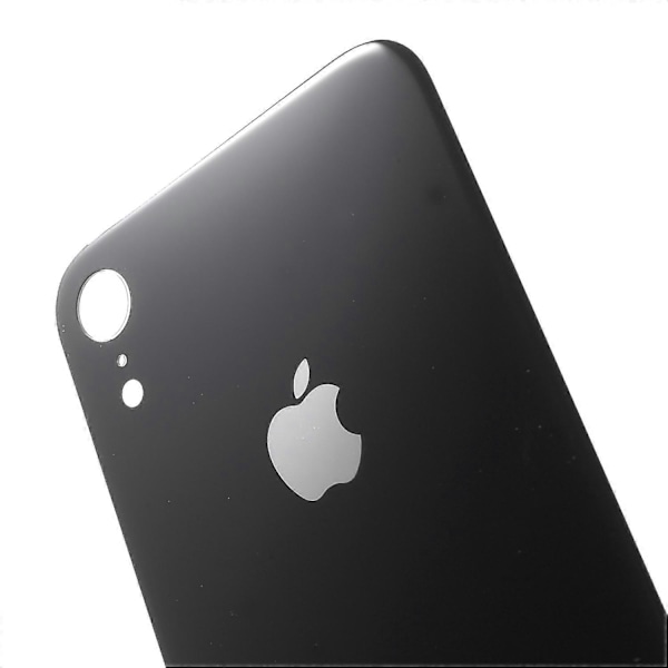 Glas Batteri Hus Dør Cover Reparationsdel til iPhone XR 6.1 tommer - Sort (C)