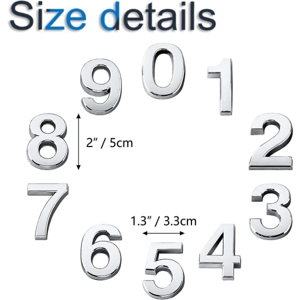 10 stk Selvklebende 3D Husnummer Postkasse Adresse Nummer 0-9 (svart) (yu-1) [C] color 7