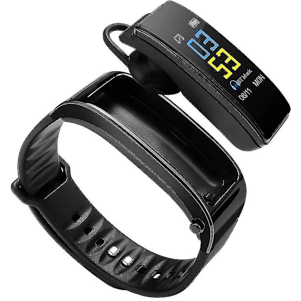 2-i-1 Smart Armband Bluetooth-headset Vattentät Klocka Trådlösa Hörlurar