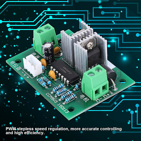 DC Motor Hastighedsregulator Modul 12V 24V 6A PWM Trinløs Hastighedsregulering