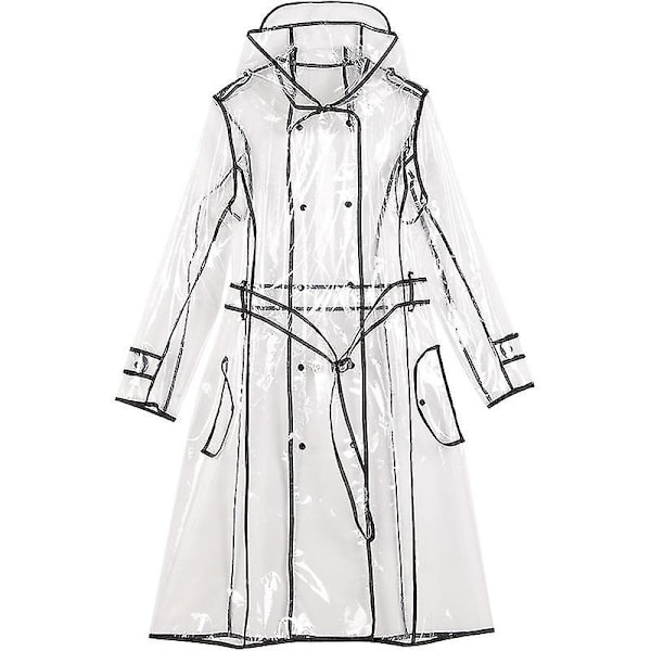 Vandafvisende Regnjakke Let Pakbar Regnjakke Transparent Regnponchoer 1stk-transparent